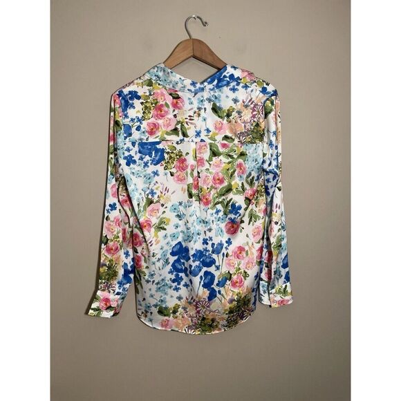 J Joie Popover Blouse Women’s Small Floral Long Sleeve Collar - Picture 3 of 5
